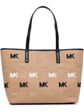 Michael Kors Carter Large Open Tote Black/Tan Multi NWOT